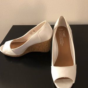 TOMS Stella Peep Toe Wedges